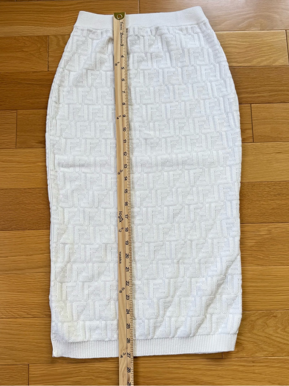 Fendi FF Motif Pencil Skirt 100% Wool - Picture 3 of 9